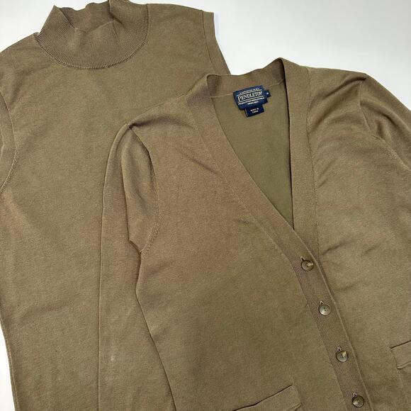 Pendleton Sweater Set - Cardigan and Sleeveless Turtleneck Size Small - Picture 2 of 11